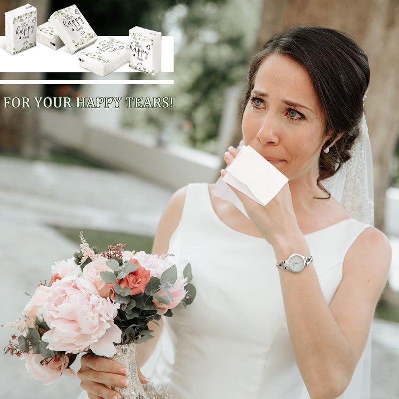 Sinmoe Wedding Facial Tissues Items for Welcome Bags Pocket Tissues Mini Tissues Travel Size Wedding Favors for Guests 3-Ply Happy Tears Tissue Packs for Party Ceremony Graduation(200 Packs) - Image 5